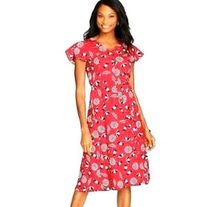 Talbots red with umbrella dress